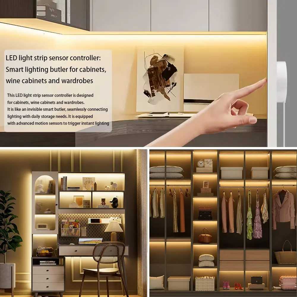 Induction COB LED Strip Lights USB 5V COB Strip 1/3M Strip 1-6Pcs With Penetrating Wood Touch Dimmer Switch For ShowcaseCabinet M251129