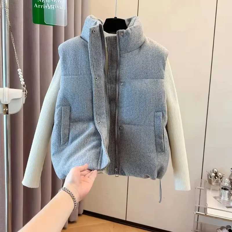 New in Autumn Winter Korea Chic Streetwear Personalized Vest Short Parkas Casual Elegant Coat Advanced High Street Women JacketT251129