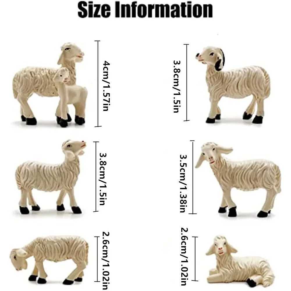 Miniature Garden Figurines Garden Sheep Statues Outdoor Decor Art Outdoor for Fall Winter Garden Decor H251129