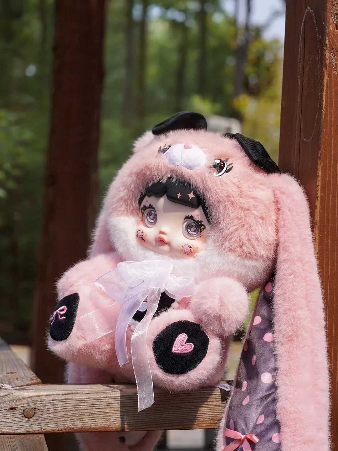 Nommi 400% V2 blind box cute rabbit vinyl plush doll detachable mushroom hat room decoration sleep toy girl birthday gift X2504291