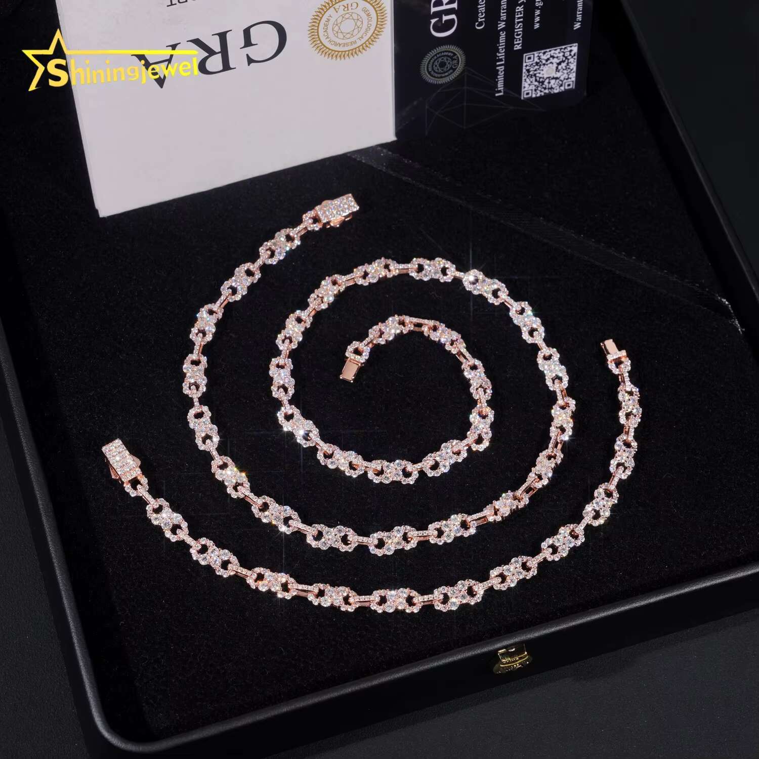 Hip Hop Jewelry Iced Out 925 Silver Infinity Moissanite Cuban Bracelet Custom High Quality Moissanite Bracelet for Men