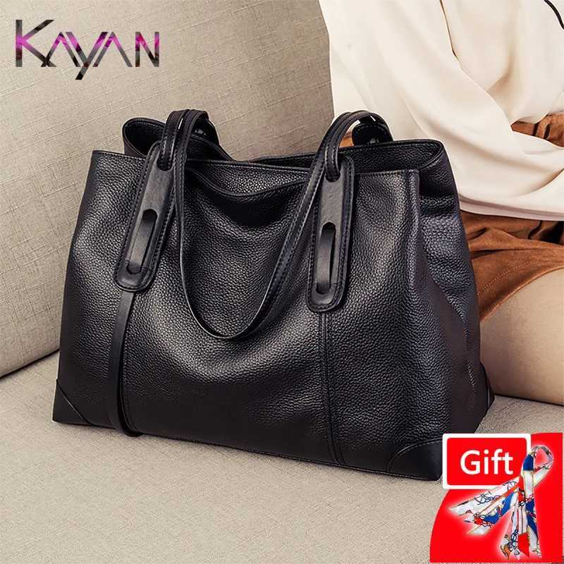 2024 Winter Spring Lichee Genuine Leather Women Shoulder Handbag Large Capacity Soft Cowhide Pacthwork Female Tote Bag K251128