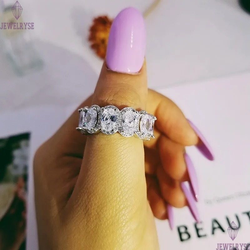 Choucong design 925 sterling silver CZ Diamond Gemstones wedding band eternity Ring for Women solid engagement anniversary fashion jewelry