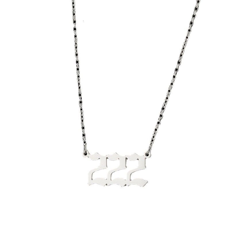 Hot selling angel necklace for women with Instagram number 000-999 stainless steel digital pendant collarbone chain