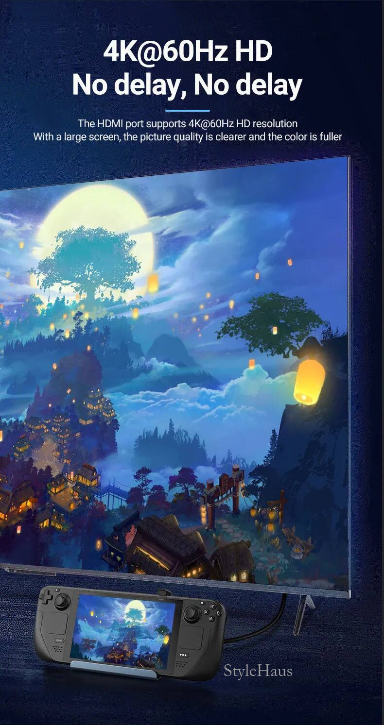 Docking Station Compatible 6 in 1 Steam Deck Dock with HDMI 2.0 4K 60Hz Gigabit Ethernet 3 A 3.0 and 100W USB C Charging Port by kimistore7