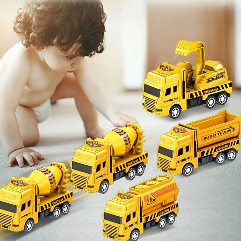 1pc Kids Toys Car Inertia Sanitation Truck Models Pull Back Military Engineering Vehicle Fire Engine Boys Toys For Children Gift J251129