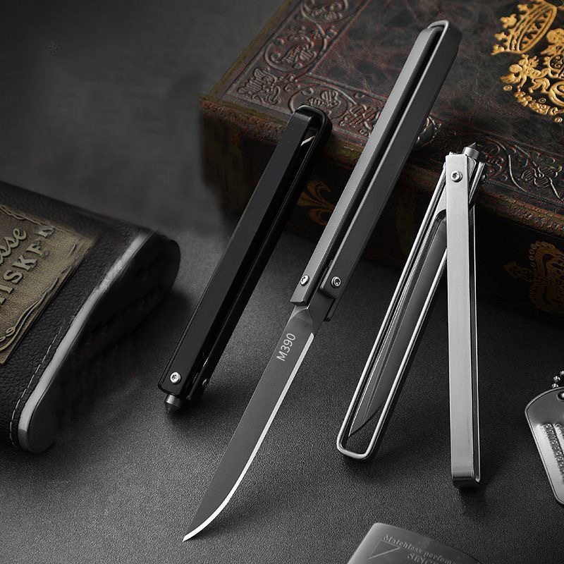 M390 Outdoor Folding Knife Self-defense Wilderness Survival Multi Functional Tool Window-breaking Peeling Barbecuing Sharp Pocket Knife Portable