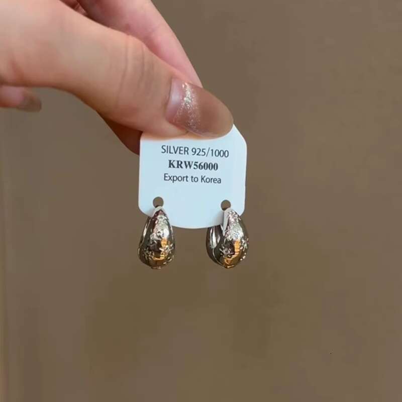 Cold style sier octagonal star ear buckle French exquisite niche high-end design water droplet earrings for women