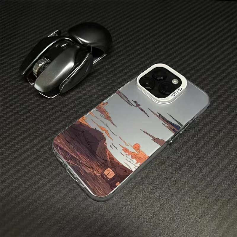 Anime Sunset is suitable for iPhone 16 phone case, Apple 15 Promax, new 14 Plus/13 anti drop 12