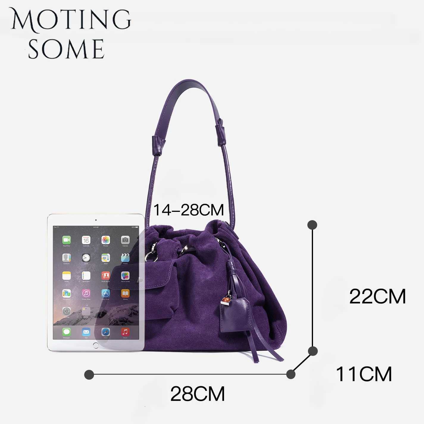 Motingsome Natural Suede Leather Shoulder Handbag Spring New Color Matte Genuine Leather Mini Bag Lady Crossbody Hobos 2025 New K251128