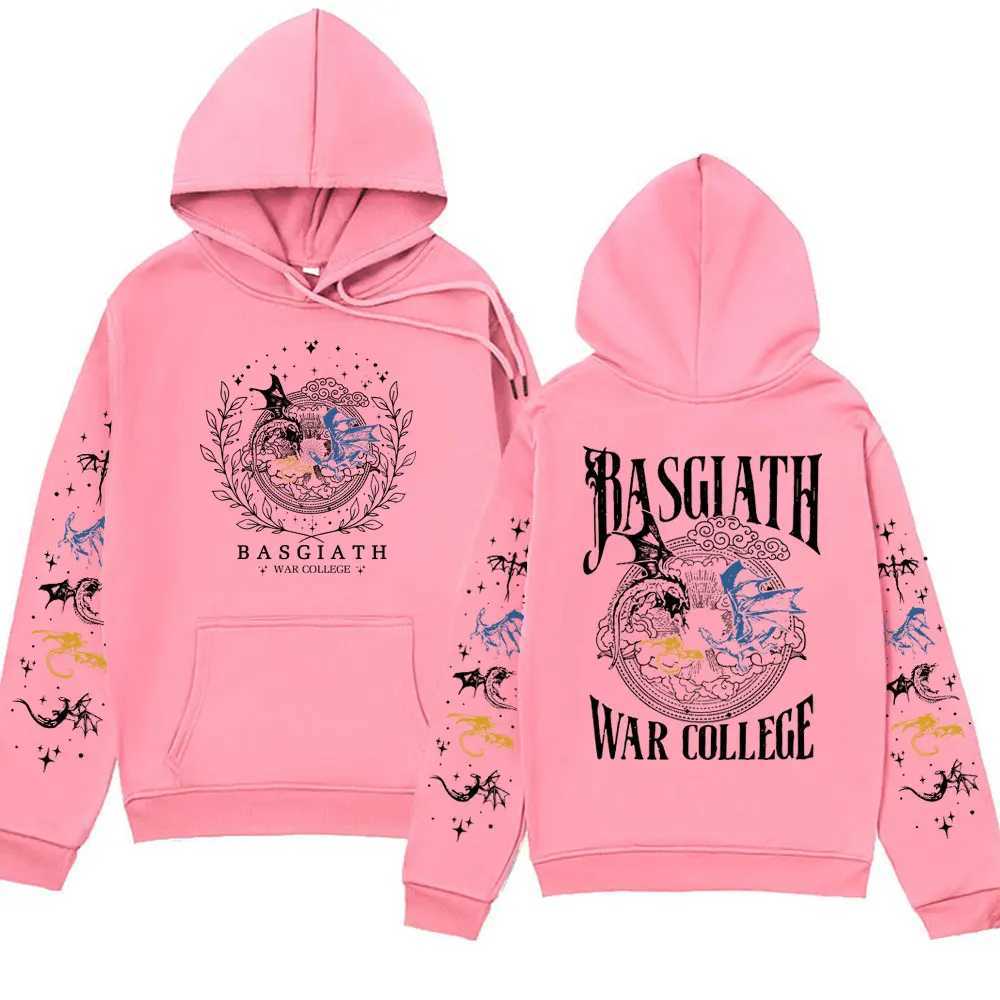 Fourth Wing Printed Hoodie Mens Retro Basquia War College Dragon Knight Fashion Oversized Sports Hoodie W250429