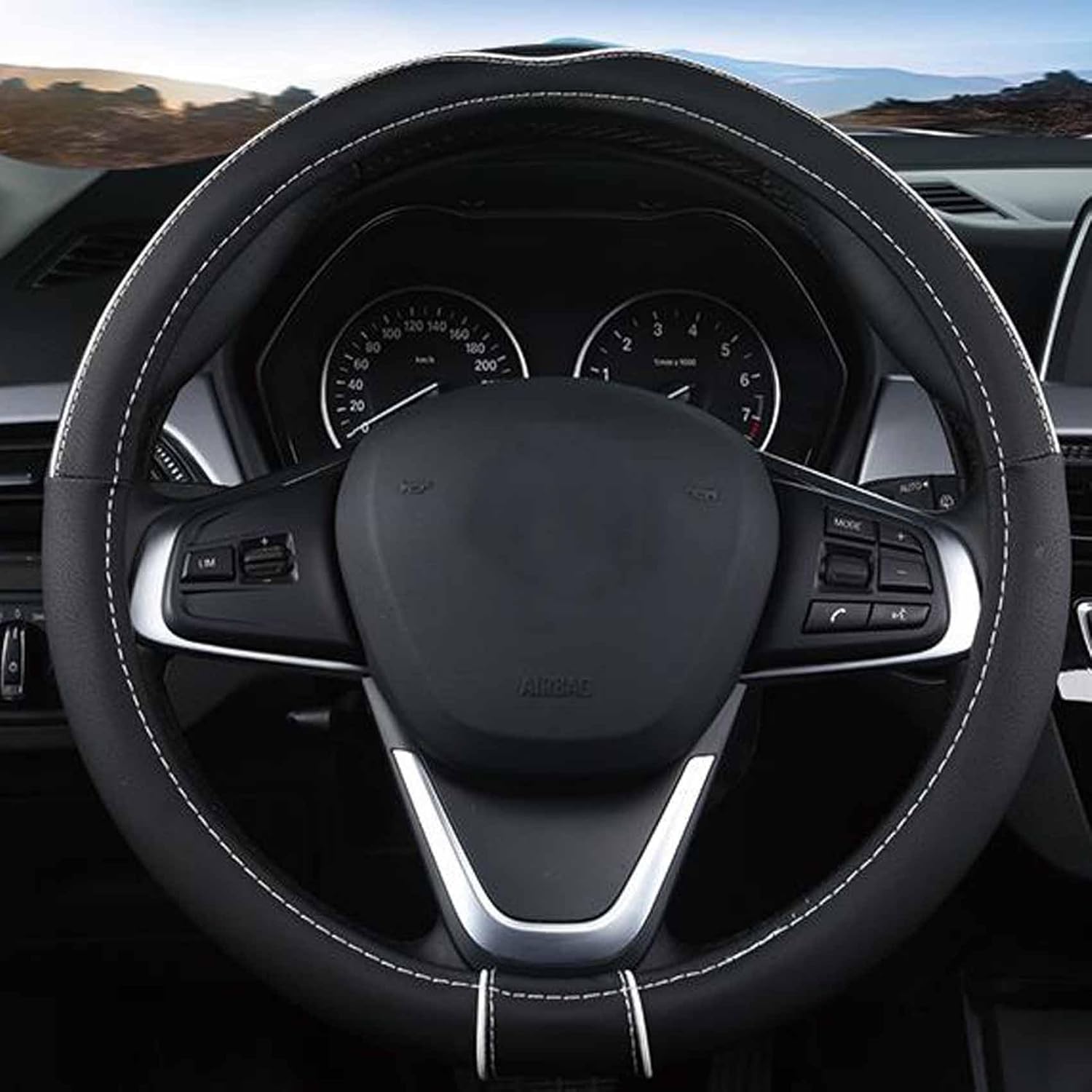 Soft Faux Leather Universal Steering Wheel Cover 38cm Car Styling Sport Auto Steering-wheel Covers Anti-slip Automotive Accessorie