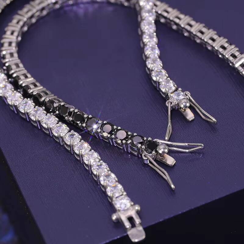 European American Hip Hop Stainless Steel Zircon Bracelet New INS Explosion Effect Multi-Specification Tennis Fashion Bracelet