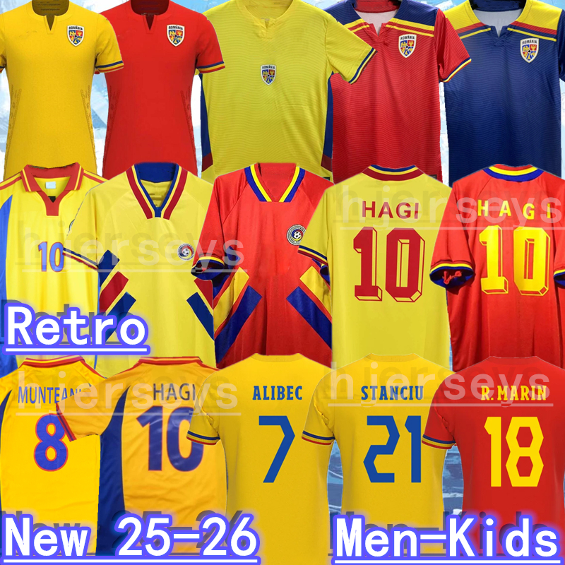 24 25 26 National Team Romania 1994 2000 2025 STANCIU Soccer Jerseys Euro Cup DRAGUS MARIN MAN 9 PUSCAS 2 RATIU 1 NITA 17 COMAN 10 HAGI 24 RACOVITAN Football Shirt Kits Men