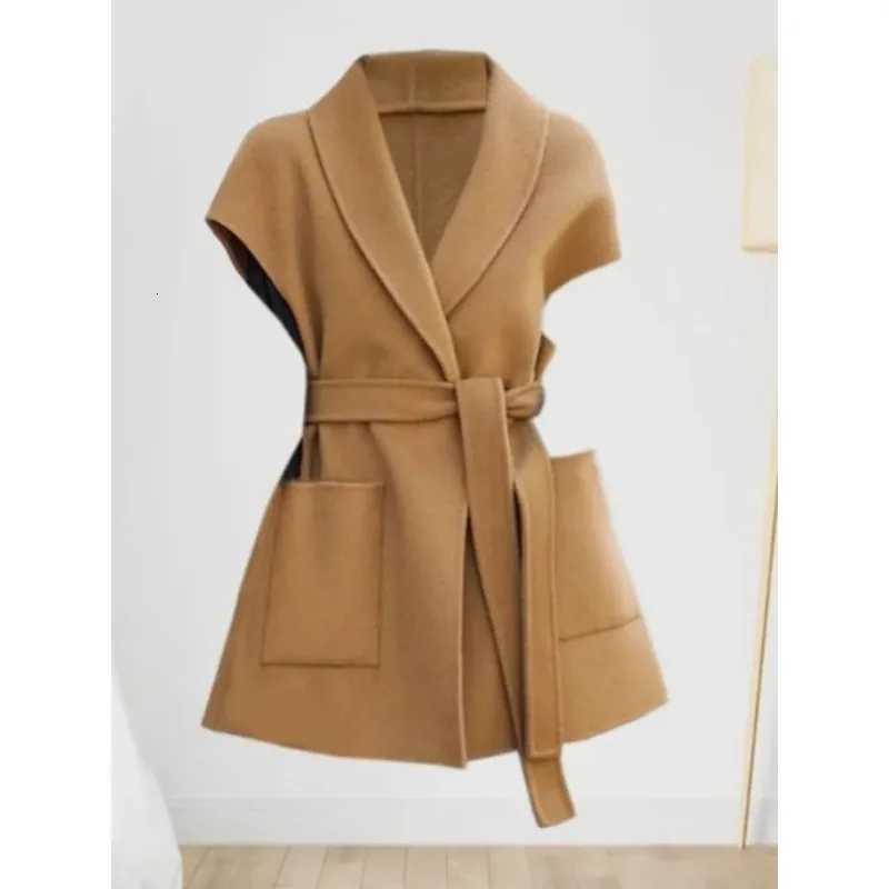 Fashionable Wool Vest for Women Autumn and Winter Double-Sided Wool Mid-length Elegant Waistcoat Coat Female Horse Clip JacketT251129