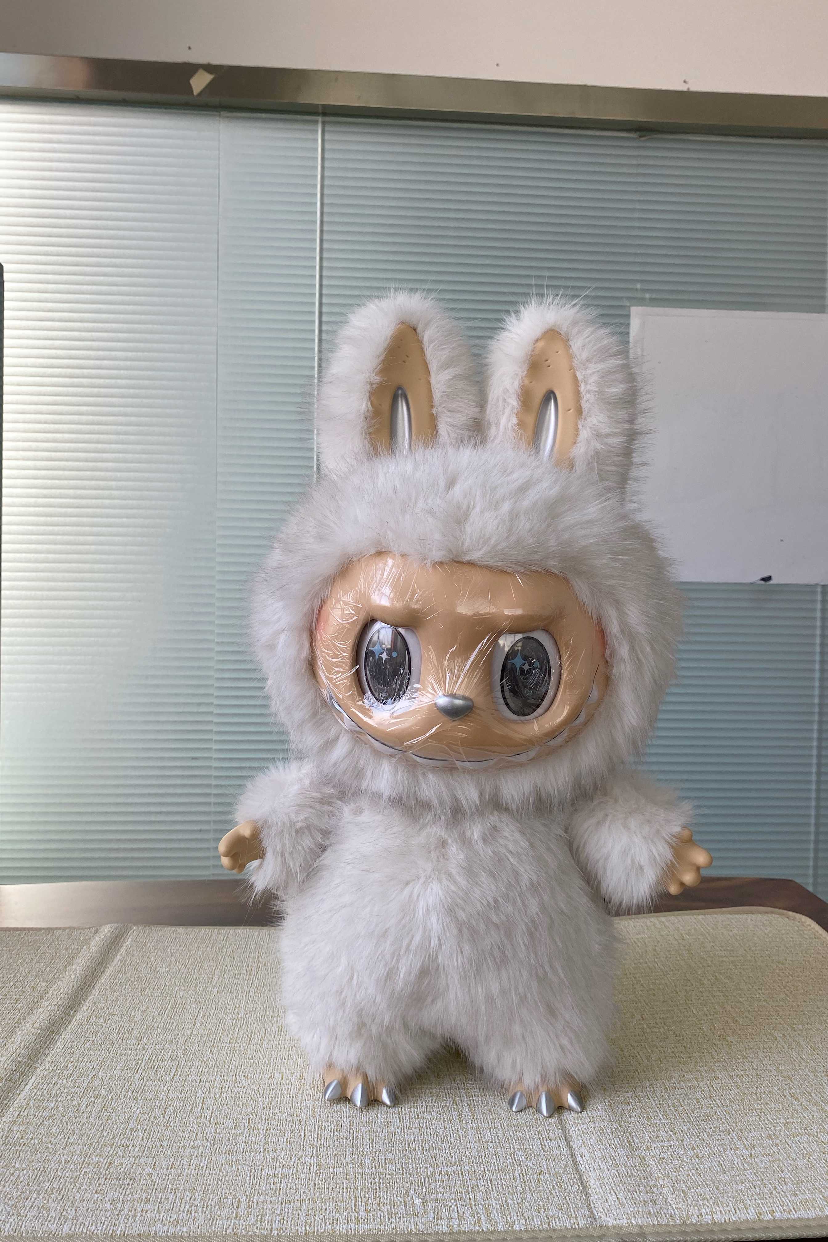 58cm The Monsters Lovely 58cm ZIMOMO Labubu Angel in Clouds I Found U Cute Vinyl Face Doll Big Plush Toy