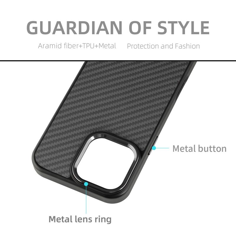 New Metal Frame Kevlar Phone Case for iPhone16/15/14/13/12 Pro max 15 Apple 14 13 1Pro
