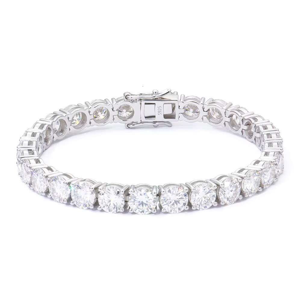 XINGYUE Hip Hop 6mm 925 Sterling Silver GRA VVS Ice Tennis Bracelet Mossanite Moissanite Jewelry for Men and Women Gift