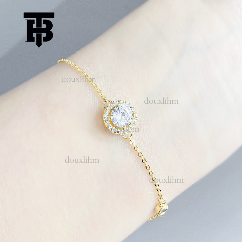 TB BHULAMTE Designer Luxury Single Zirconia Women's Bracelet Korean Fashion New Style Simple Personality Elegant Jewelry Accessories Holiday Gift