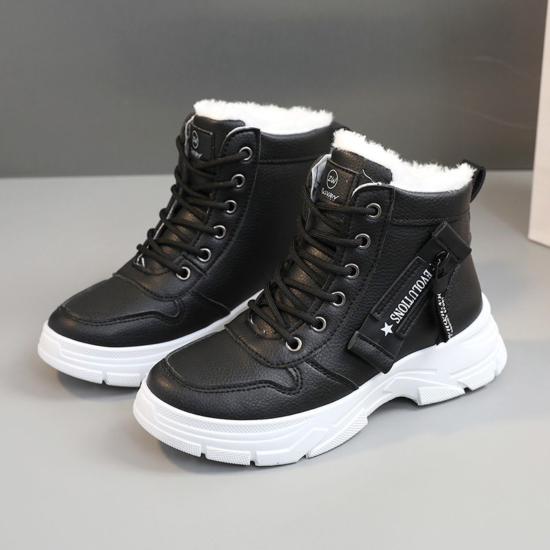 Luxury Boots Women's Trendy Martin Boots 2025 Winter New Arrival Non-slip Thick Sole Fleece-Lined Waterproof Heel Increasing Boots