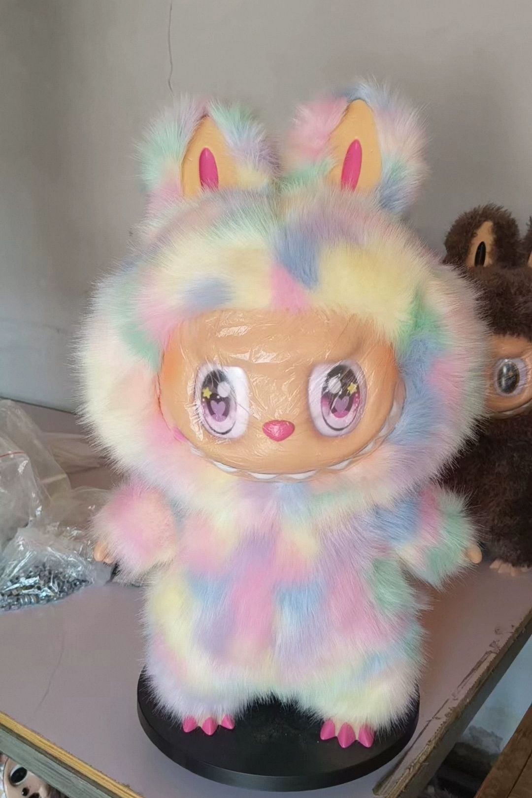 58cm Jumbo for Monsters ZIMOMO I Found You Rainbow Labubu Angel Clouds Large Plush Toy QIAOWANTONG