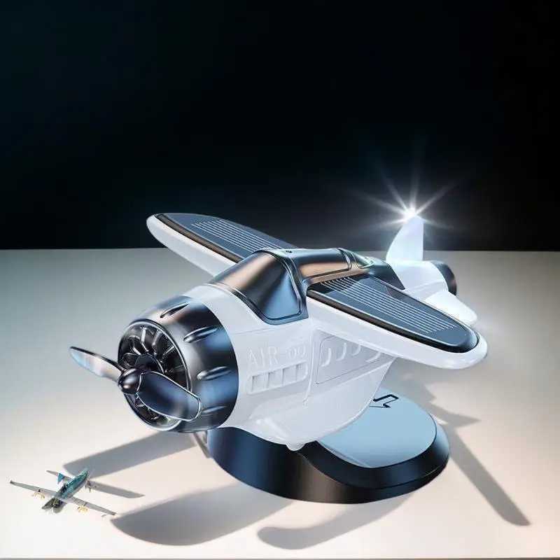 Degree Solar-Powered Airplane Ornament for Car Interior Center Console Decorative Accessory Piece J251129