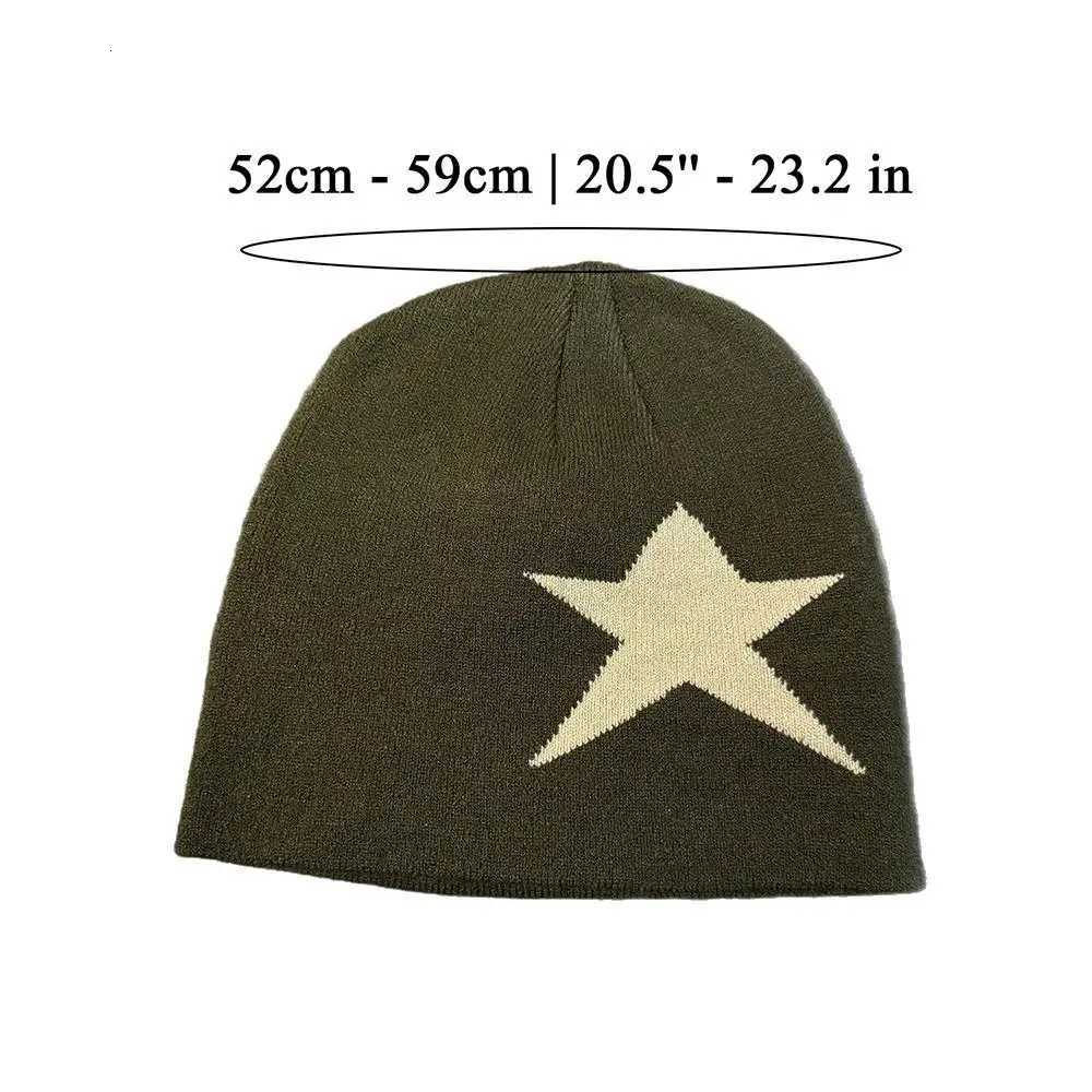 Jacquard Knitted Beanie Hat Turtleneck Cable Knit Cap Star Pattern Pullover Cold Hat Outdoor Ear Protector Soft Windproof CapXJ251129