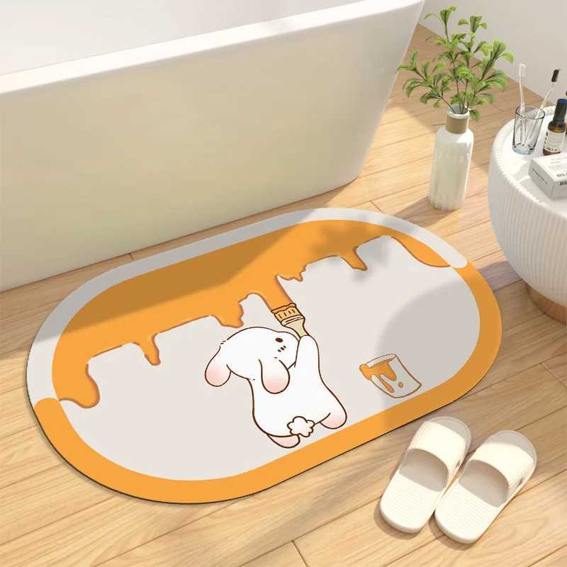 Cartoon cute diat d floor mat bathro toilet door water absorption non-slip foot mat entry door mat H251129
