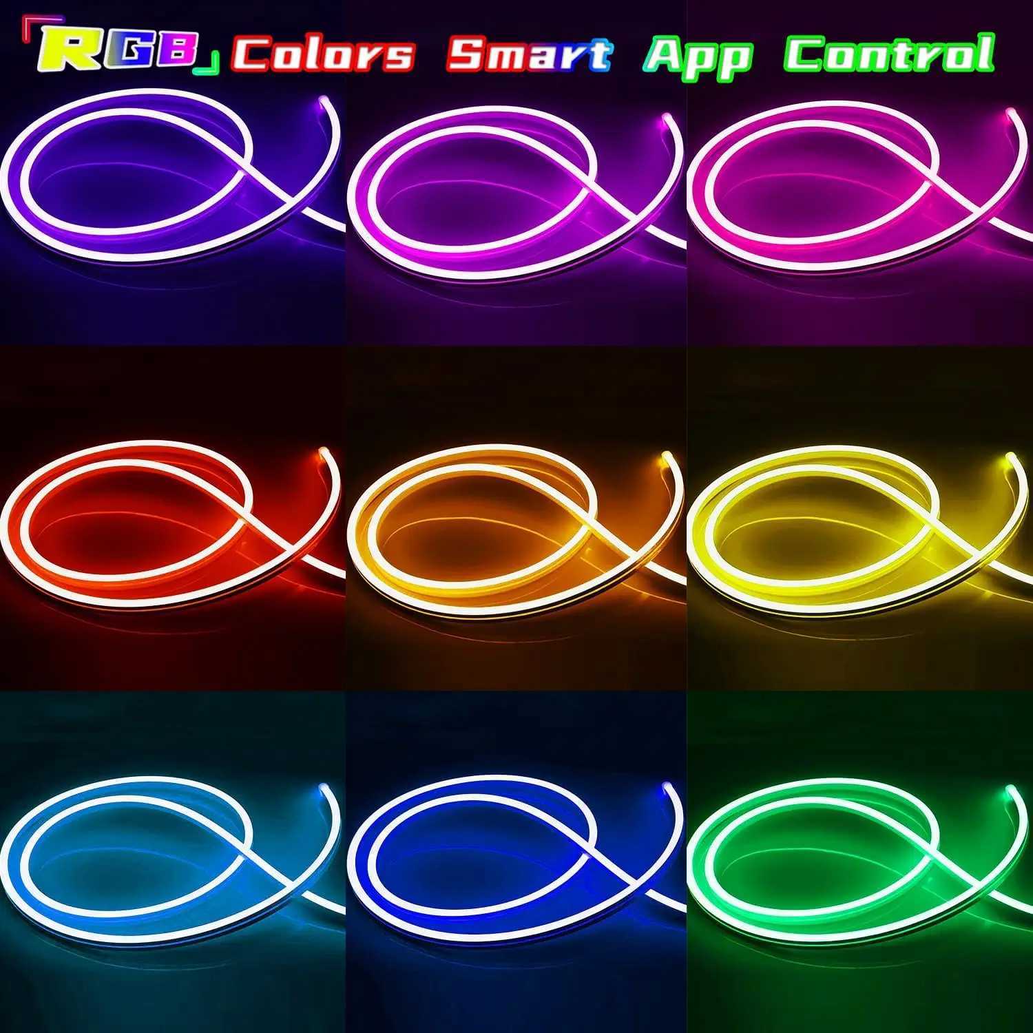 30M/20M/15M/10M RGB LED Neon Lights Smart App Remote Control Waterproof Music Sync Color Changing Rope for Bedroom Living Game M251129