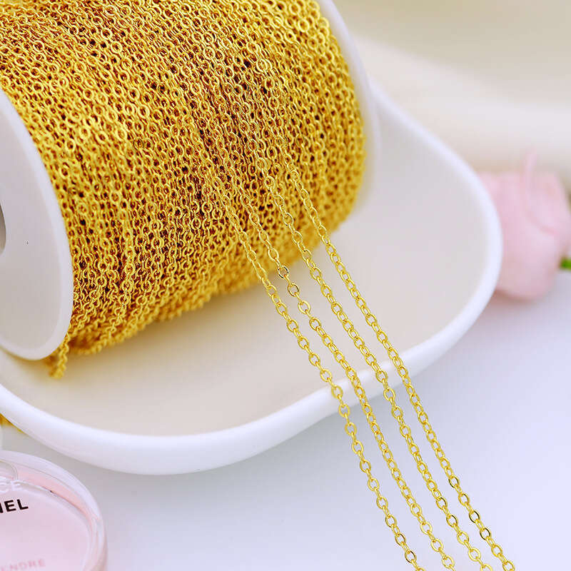 color protection pure copper plated true gold oshaped necklace bracelet diy bead jewelry peach heart tail chain