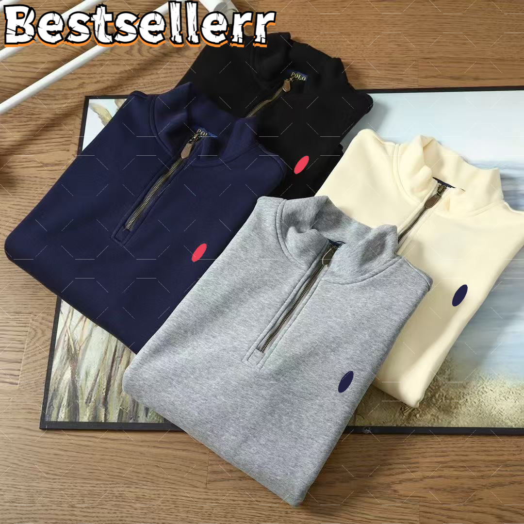 polo sweater men quarter zip designer knit High Quality sweaters mens pullover uomo half zipper luxury casual small horser jumper autumn wool women hoodie chandail