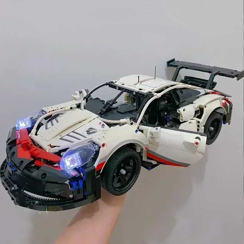 1580Pcs 110 Assembled Building Blocks Compatible 42096 Electric Sports Car Model Remote Control with Lights DIY Birthday Gifts J251129