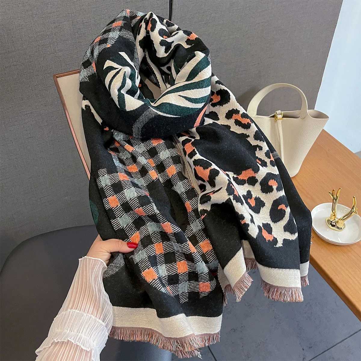 Women Winter Cashmere Scarf Warm Thicken Shawl Outdoor Fashion Tassels Blanket Lady Wrap Windproof Scarves 60 ColorJ251129