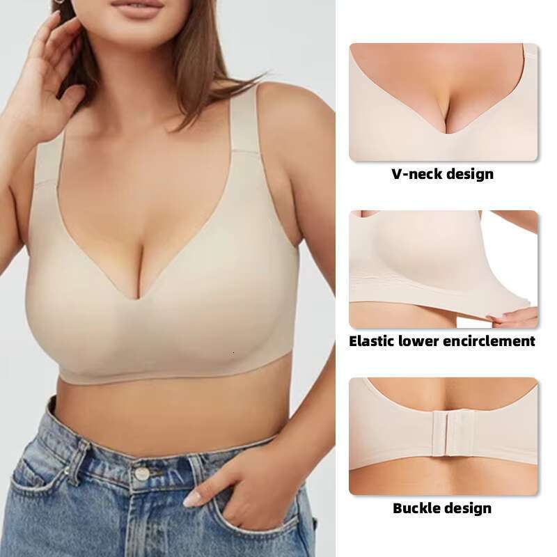 DHessentials Lady Eveyday Brassiere Adjustable Straps Elasticity Nylon Bras Wireless Push up Plus Size Seamless Bra for Women