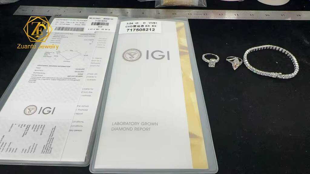 IGI GIA Certified CVD HPHT Lab Grown Created Diamond 10k 14k 18k Solid Gold Ring Engagement Ring