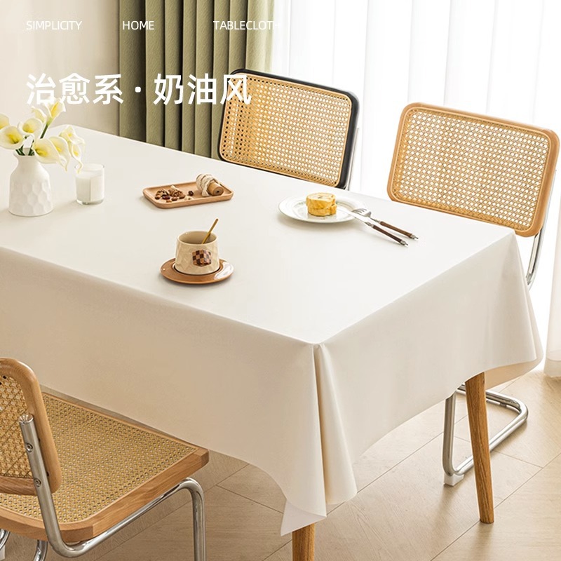A857 lambskin tablecloth atmosphere sense wash-free oil-proof waterproof non-slip coffee table cloth dining table cloth round table anti-scalding