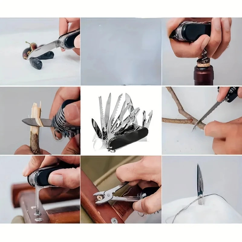 Outdoor Knife Multifunctional Stainless Steel Camping Pliers Knife Hand Tool Pocket Folding Screwdriver Portable 251129