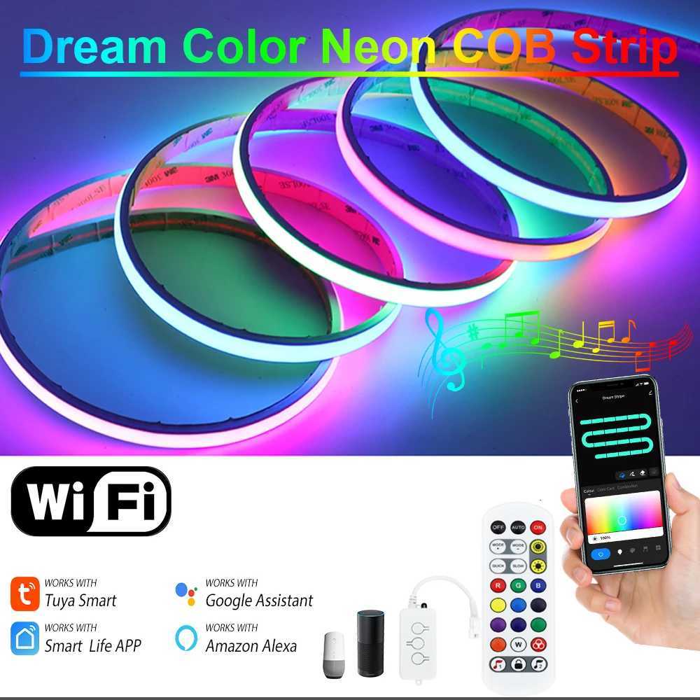 Tuya Wifi RGB IC Neon LED Strip Light WS2811 Addressable Dream Color LED Light IP68 Waterproof For Outdoor Garden Swimming Pool M251129