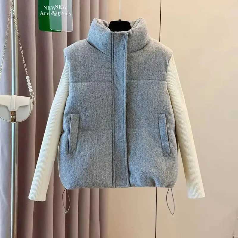 New in Autumn Winter Korea Chic Streetwear Personalized Vest Short Parkas Casual Elegant Coat Advanced High Street Women JacketT251129