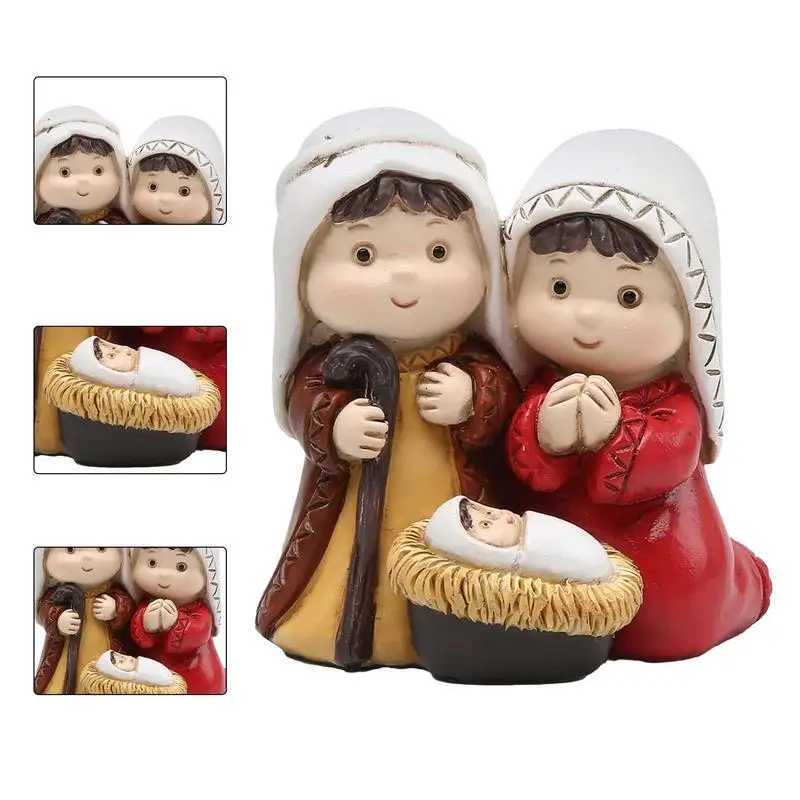 Nativity Statue Set Resin Tabletop Nativity Set Christmas Nativity Figurine Collection Holy Family Religious Figurine Craft H251129
