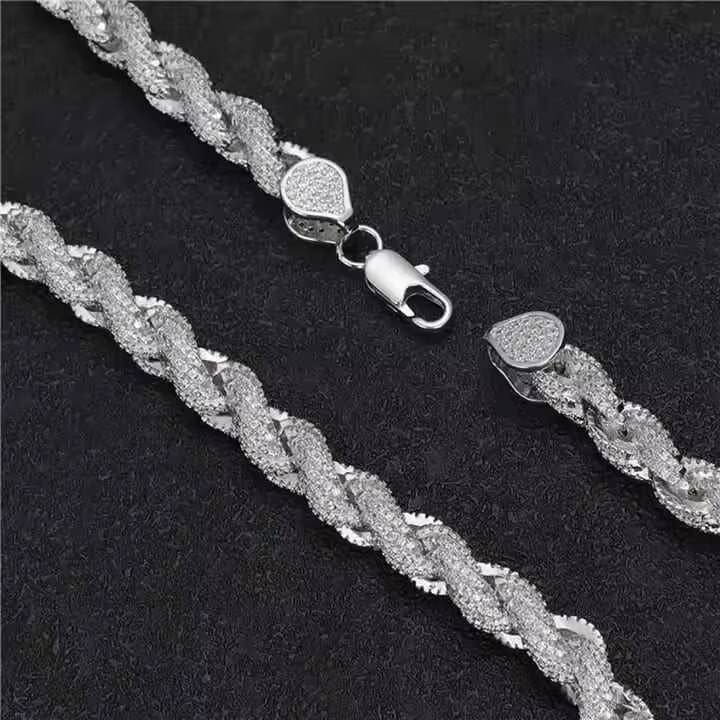 High Quality 925 Silver Cuban Chain Necklace for Men Silver 925 Moissanite Hip Hop Style Jewelry Perfect for Gifts