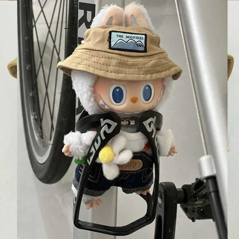 Real Labubu monsters in spring wild autumn at home denim vinyl doll backpack pendant decorative keychain X250429