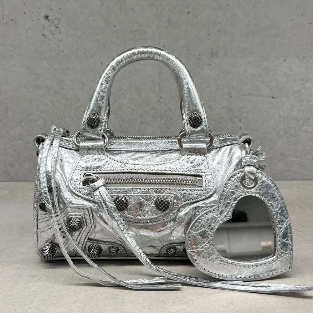 2024 New Fashionable Versatile Motorcycle Mini Bag Handheld Crossbody Women's Niche Soft Polyester Fiber Hip Hop Style
