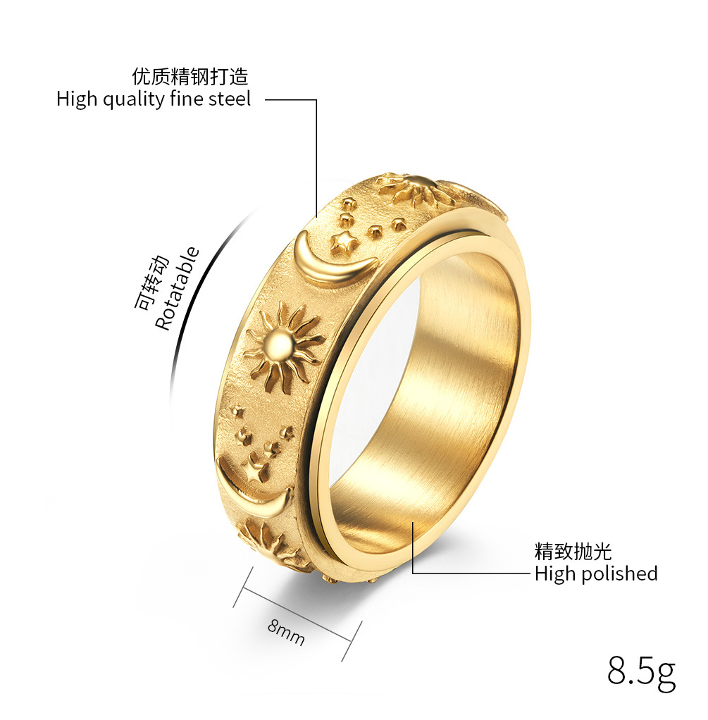 Rotating Titanium Alloy Stress Relief Bracelet - Durable Stainless Steel Style