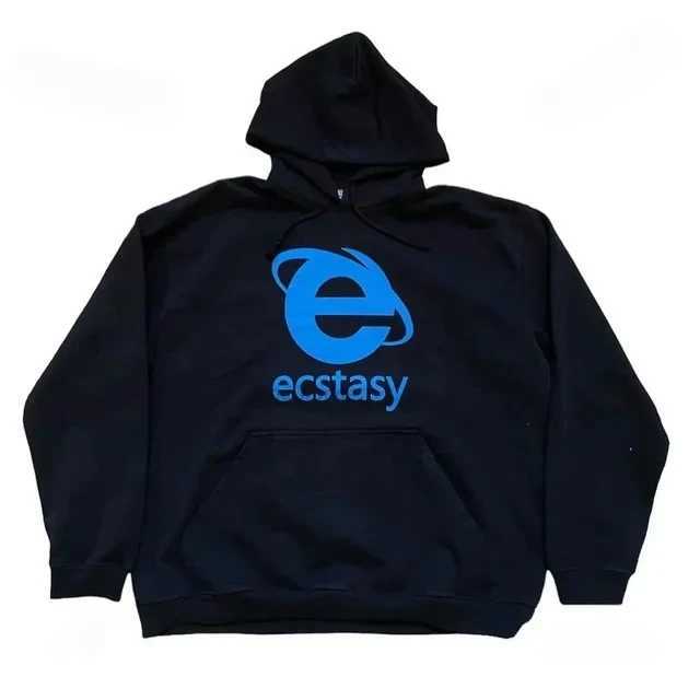 2024 Mens Ecstasy Letter Pattern Printed Hoodie Womens Y2K Style Harajuku Sports Hip Hop Hoodie New High Quality W250429