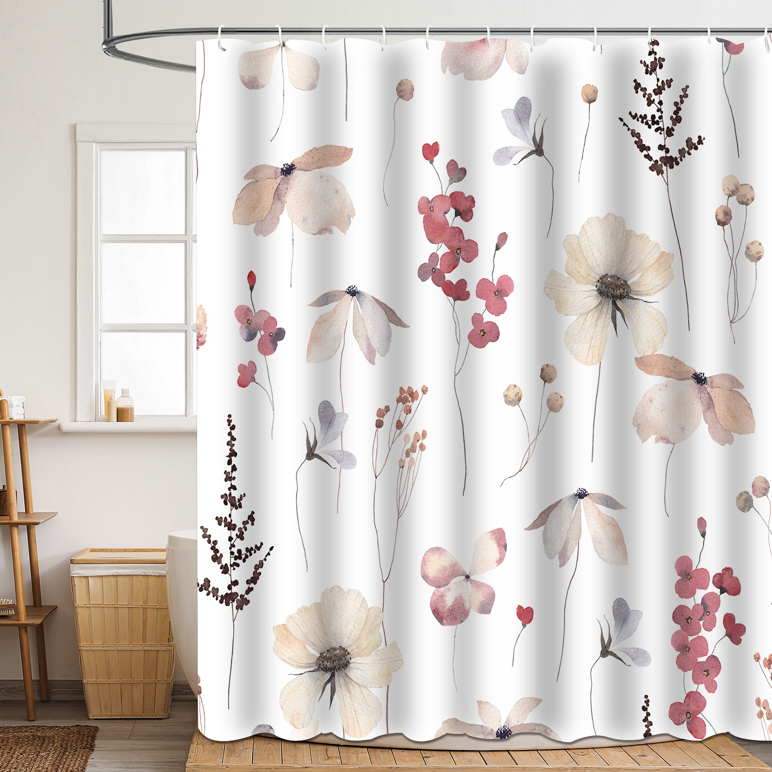 YL-37836 Polyester Marine Print Thickened Waterproof Shower Curtain - Multiple Styles Available for Wholesale Bathroom Curtains
