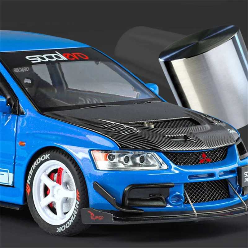 124 Mitsubishis Lancer Evolution 9 Alloy Sports Car Model Metal Modified Track Racing Vehicles Car Model Sound Light Kids Gifts J251129