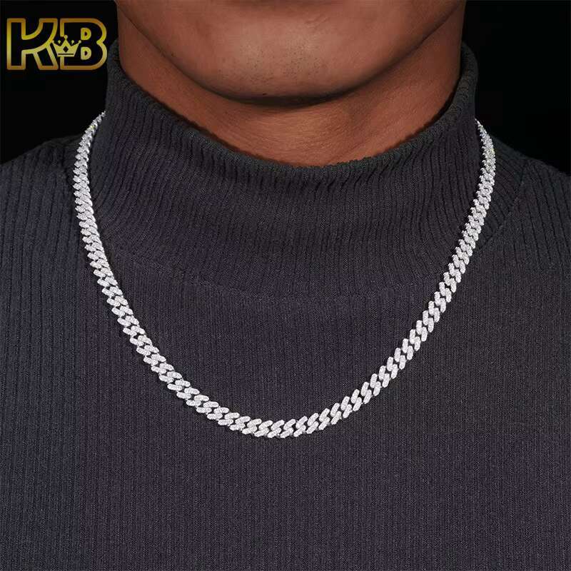 25 Sterling Sier VVS Moissanite Tennis Chain Dia-Cut Hip Hop Love Gift His Hers Matching Heart Chains