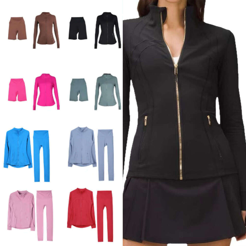 Yoga Gold zip Outfit bra jackets set Women clothes legging jakets designer pants luluity lemonics sets sweatshirts jacket luluity lemonics shirt pants