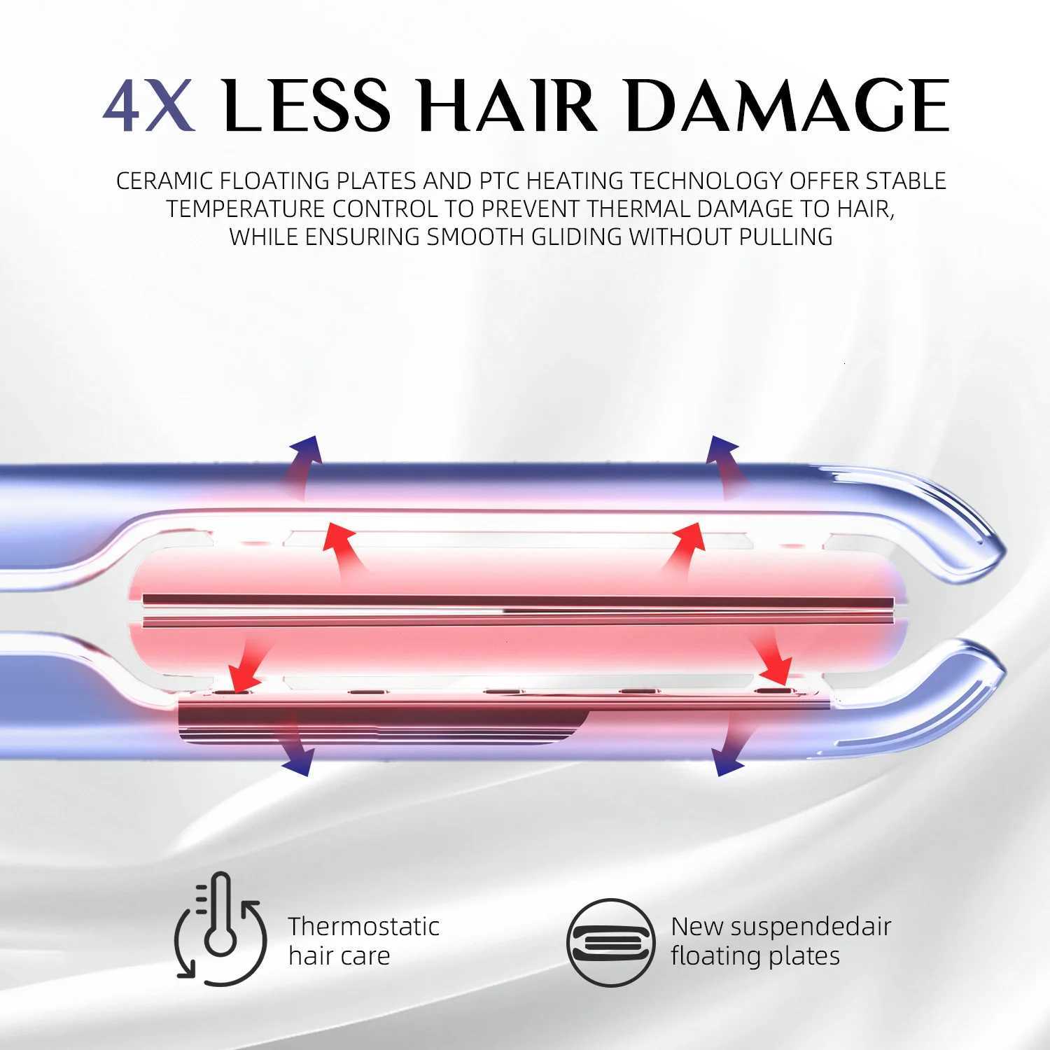 Plasma Hair Straightener Professional 450F Ceramic Plate Hair Flat Iron 1 Inch Suspension Splint Anti-scald Straightening IronsT251129